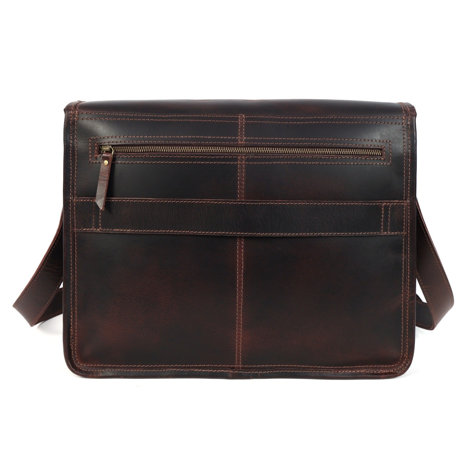 Brown Leather Messenger Bag - Image 2