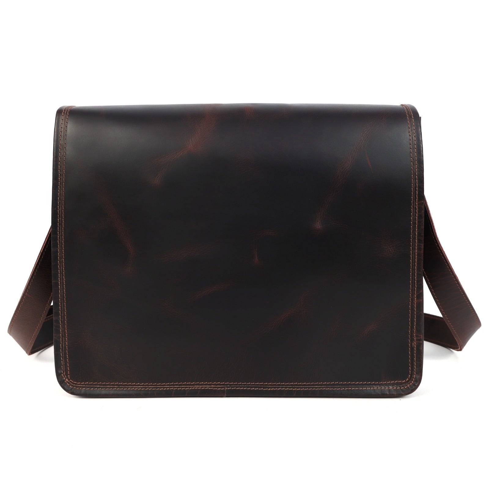 Brown Leather Messenger Bag - Image 3