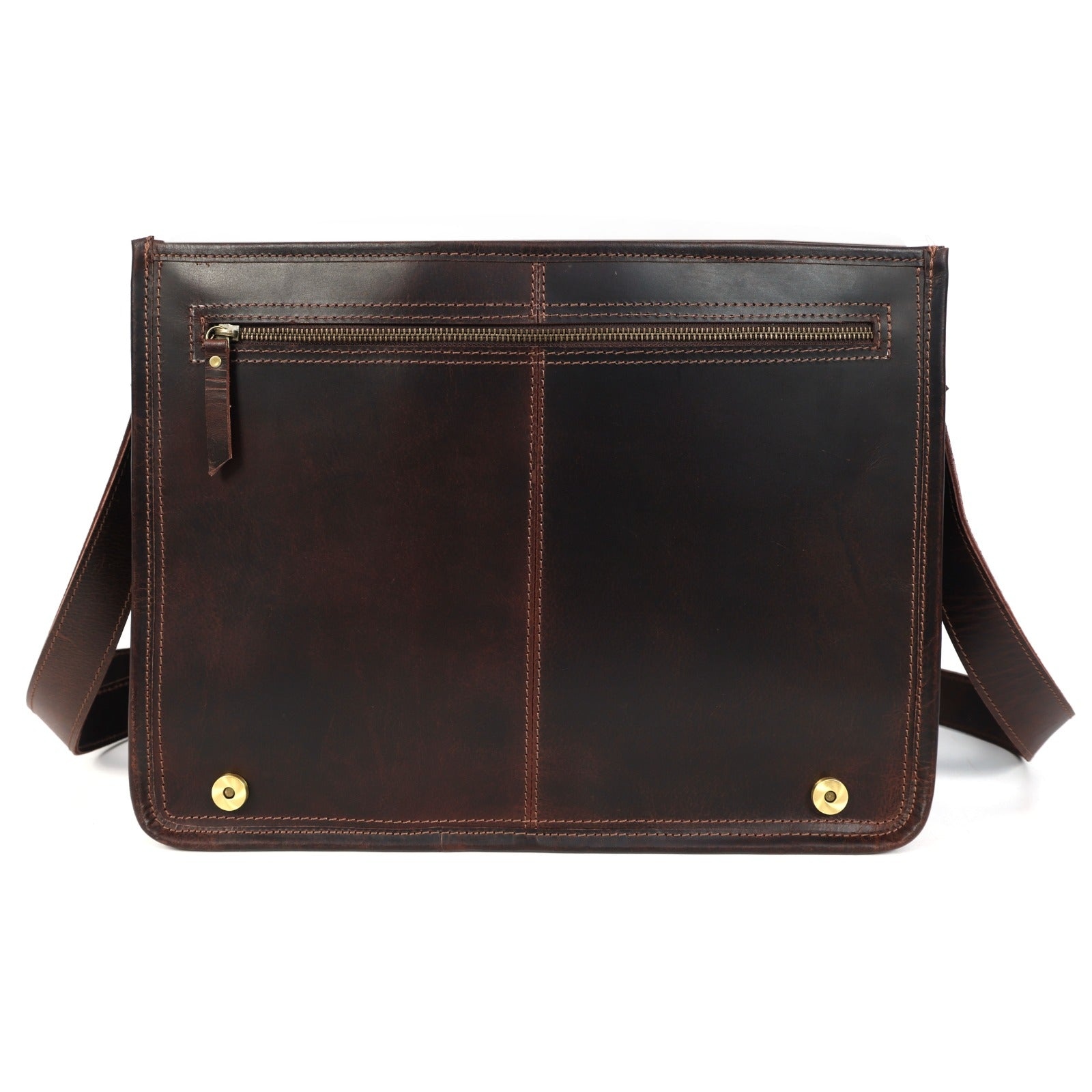 Brown Leather Messenger Bag - Image 4